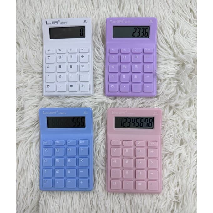 Mini Calculadora Eletrônica Estudante Kawaii Material De Escritório Papelaria Aritmética Financeira Pequena HE85510