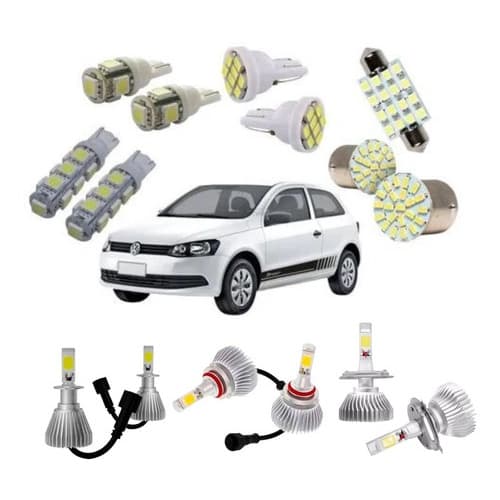 Kit Lampadas Led Super Led Gol Voyage G5 G6 + Leds