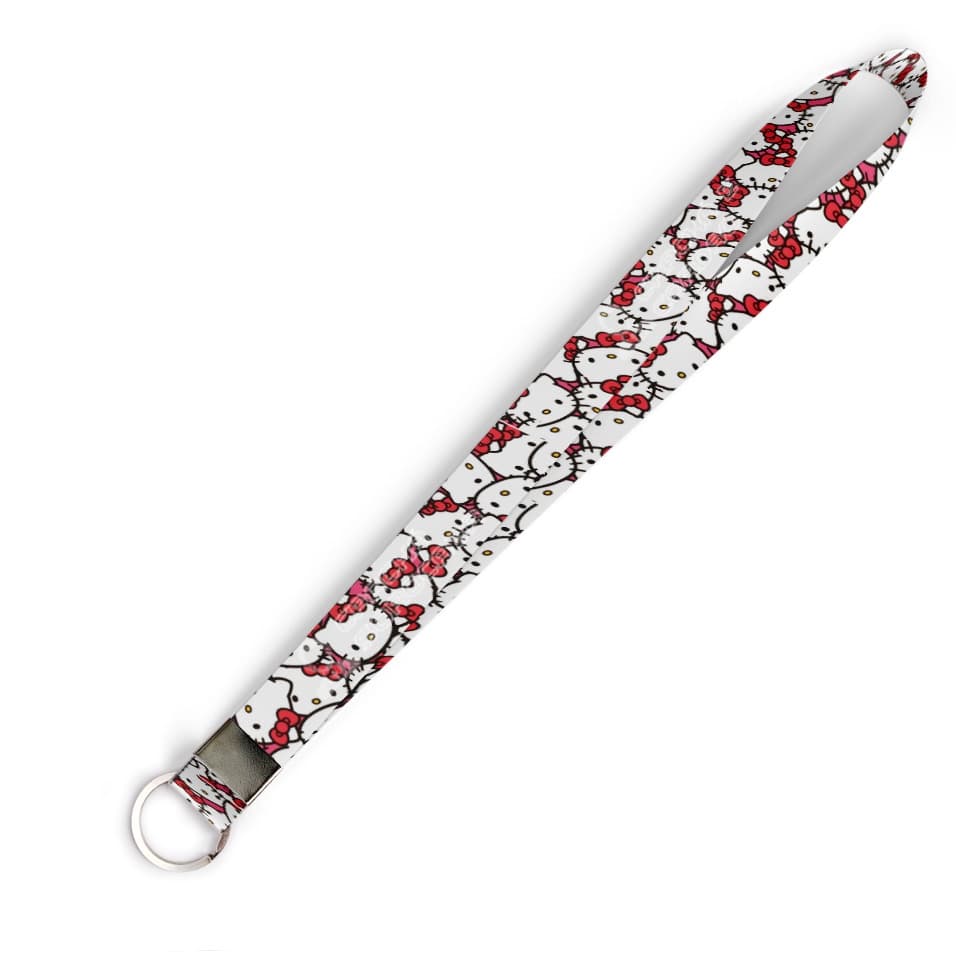 Cordão personalizado Hello Kitty para crachá ou chaveiro com Argola