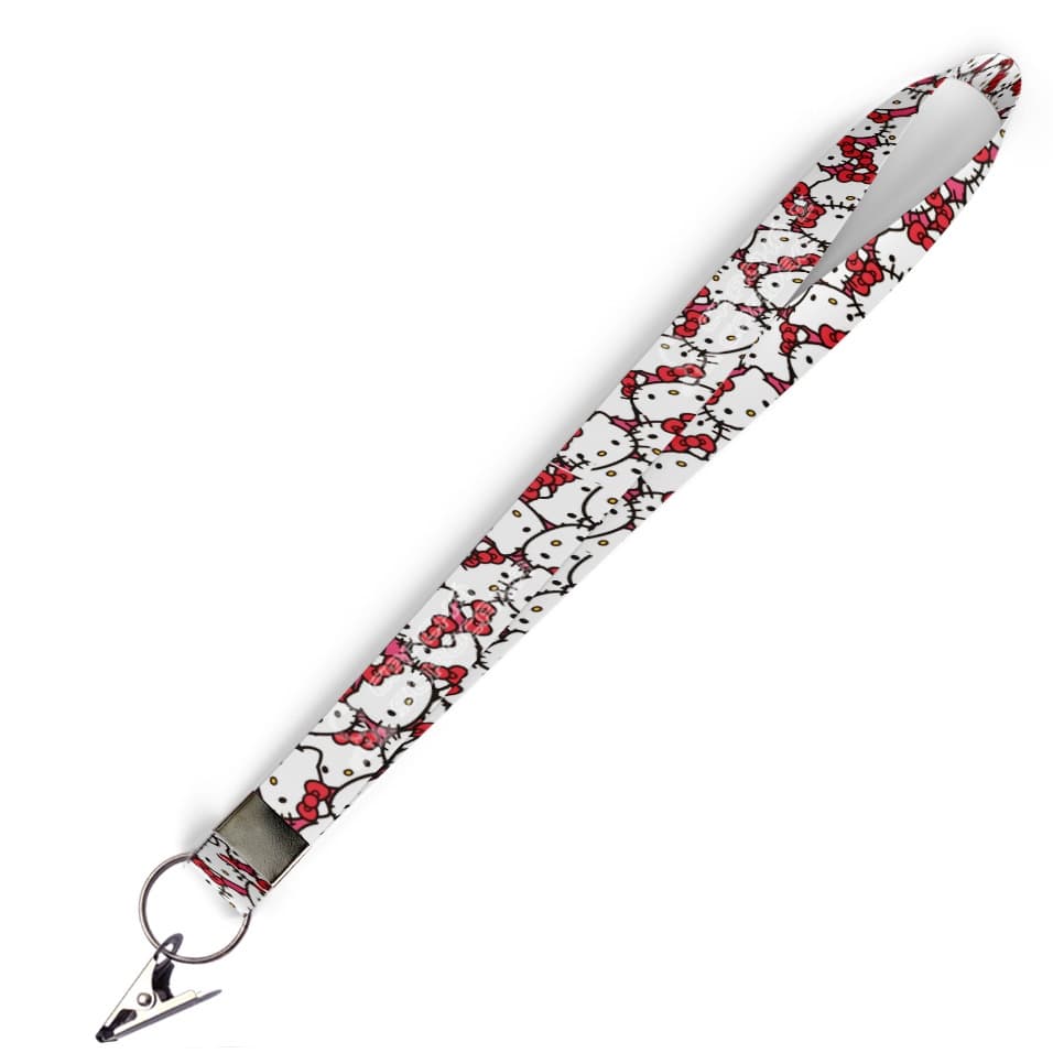 Cordão personalizado Hello Kitty para crachá ou chaveiro com Jacaré