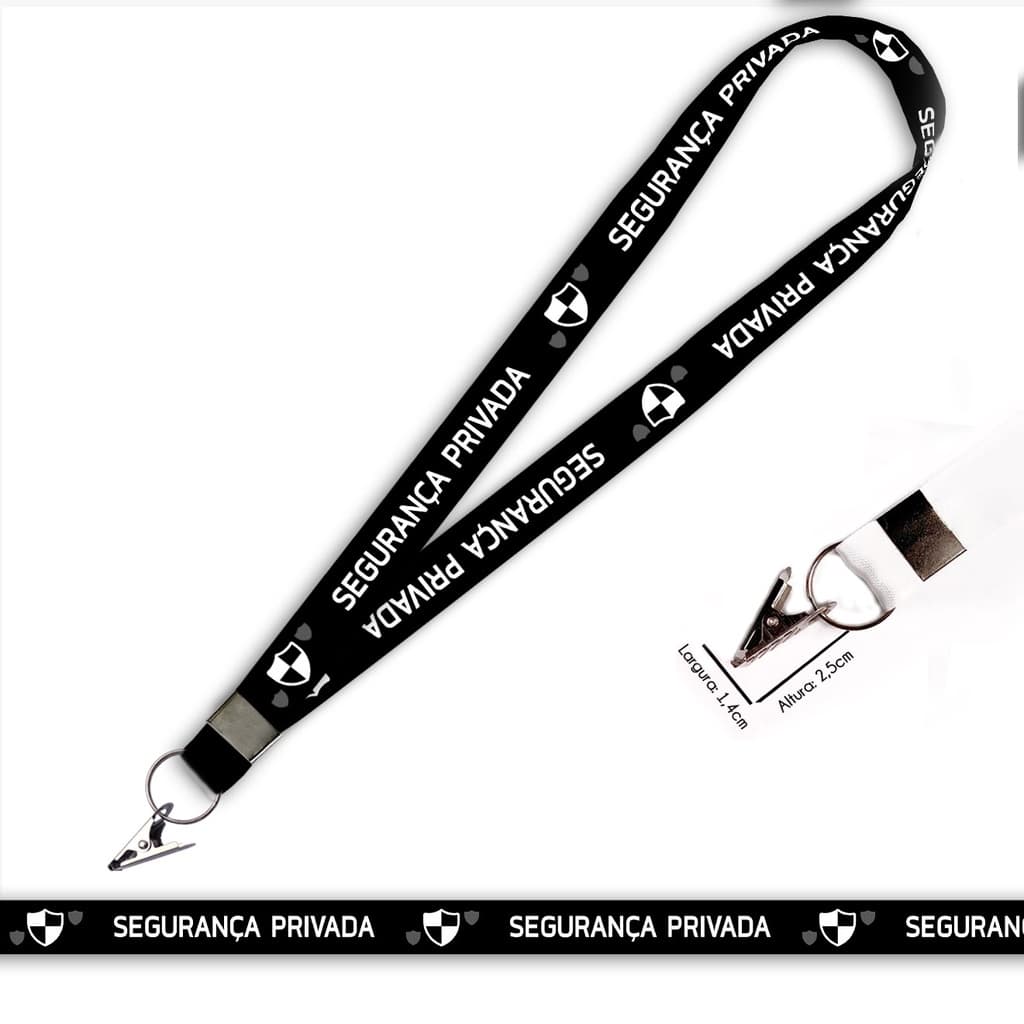 Cordão personalizado Segurança Privada para crachá ou chaveiro com Jacaré