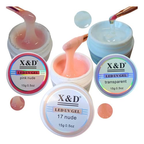 Kit 3 Gel X&d Alongamento Unha Profissional Base Manicure