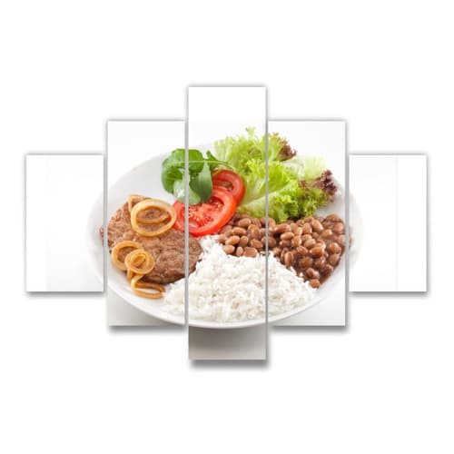 Quadros Decorativo parede tema Comidas Jantar Restaurante 5 Peças