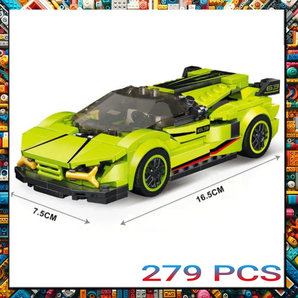 CARRINHO BRINQUEDO DE MONTAR E CONSTRUIR TIPO LEGO COM 279 PEÇAS