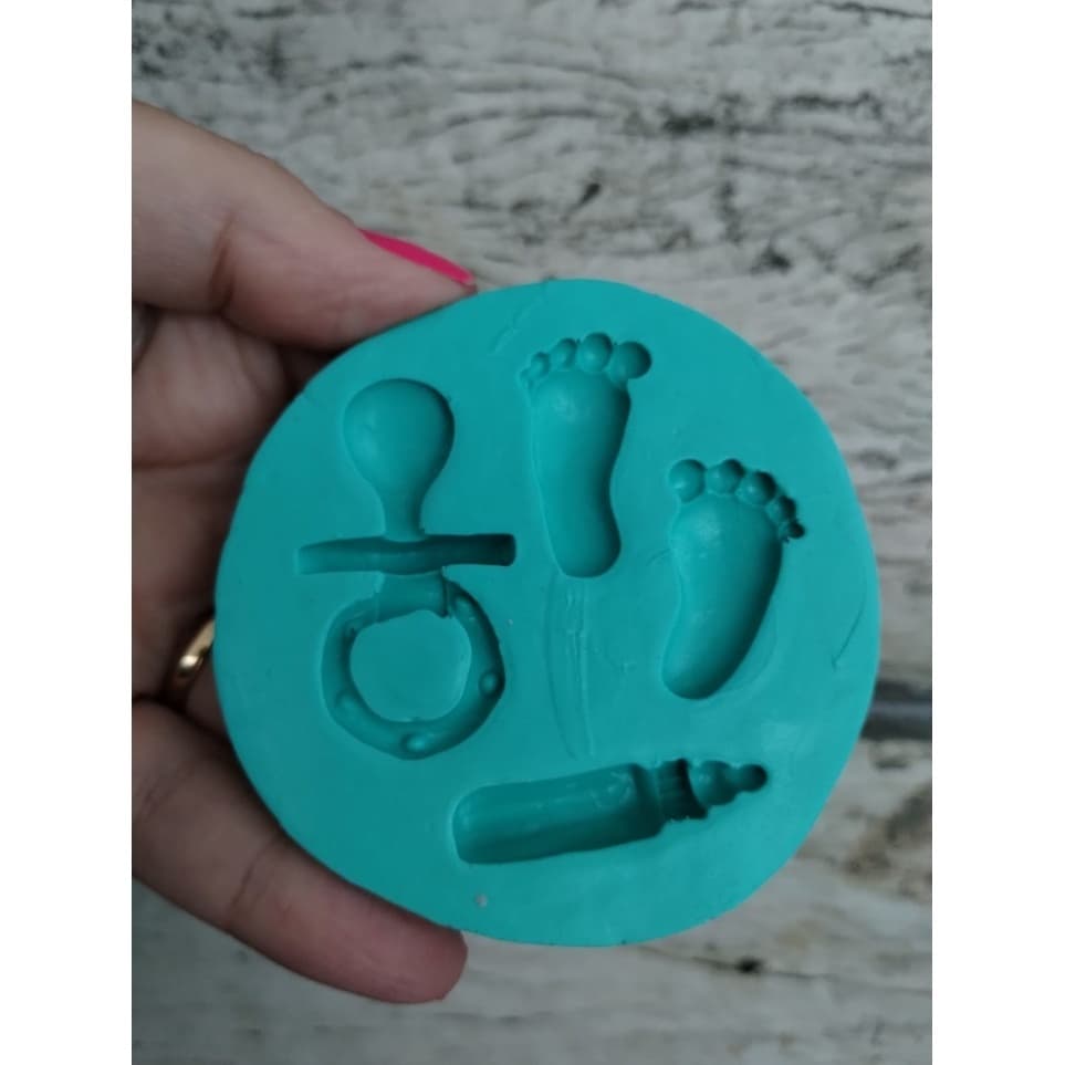 Molde Silicone Mamadeira, Chupeta E Pezinho Bebê