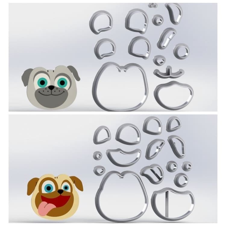 Cortador Kit Puppy Dog Pals Cachorro Pug Modulares