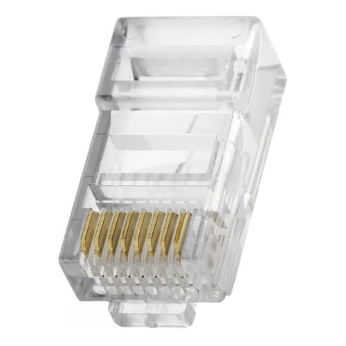 Pacote C/100 Conector Rj45 Utp Cat5e Banho De Ouro Cabo Rede