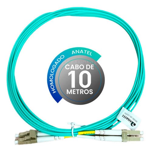 Cordão Óptico Lc Lc Multimodo 10mts Duplex 50/125 Om4 100gb