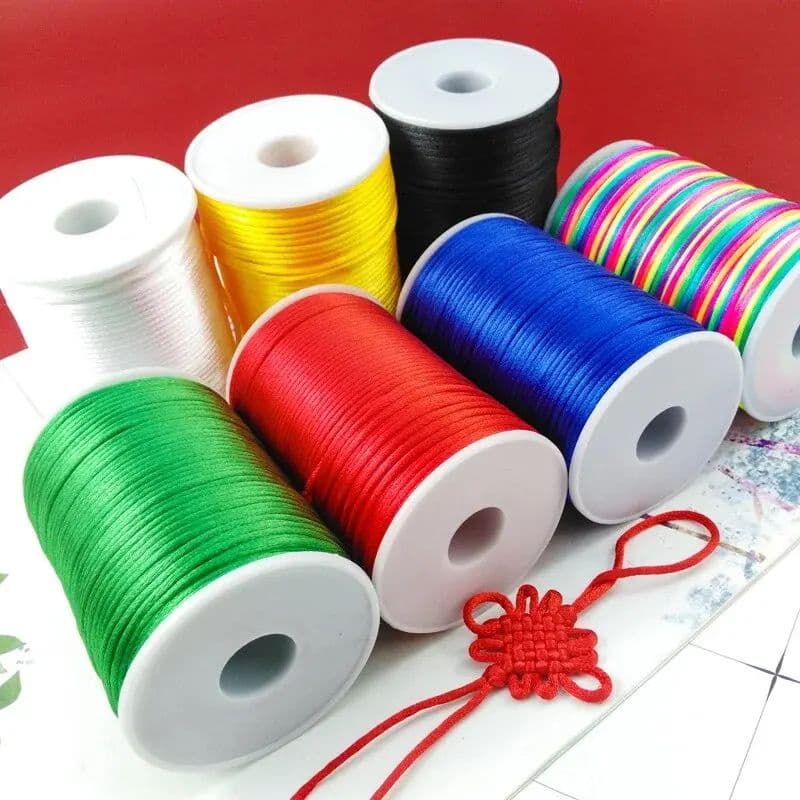 Fio de Seda 1mm/Cetim Rabo de Rato Macramé Pulseira Trançada