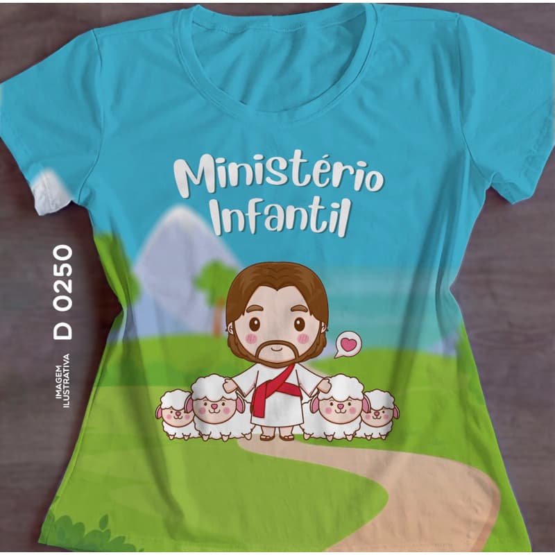 Blusa Camisa Camiseta Baby Look Ministério Infantil Jesus Ovelhas