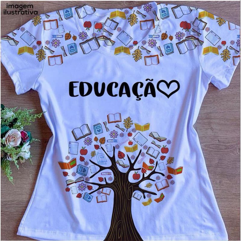 Blusa Baby Look Feminina Educação Escola