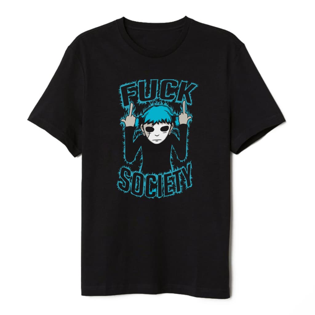 Camiseta Basica Algodão Sally Face Personagem Cabelo Azul