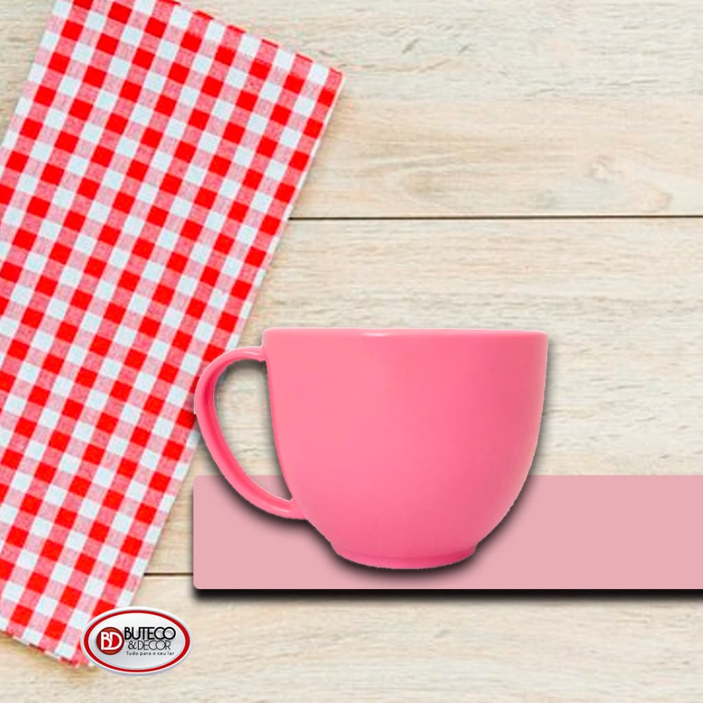 Kit Xícaras 200ml Café/Chá Redonda em Acrílico Rosa