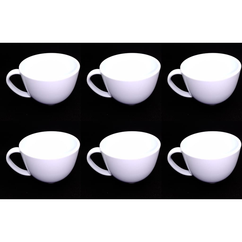 Kit xicaras 200ml chá/café redonda em acrílico Branca