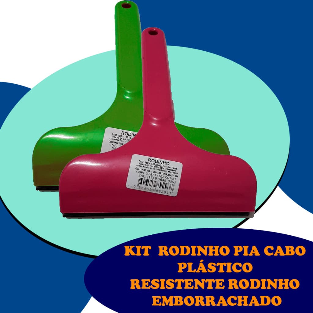 KIT 10 RODINHO PIA CABO PLASTICO RESISTENTE RODINHO EMBORRACHADO 18CMX13CM CORES SORTIDAS