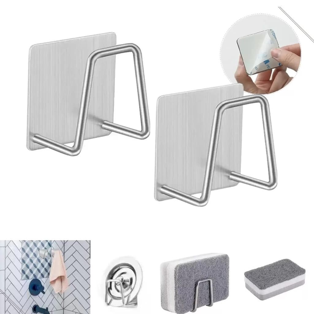2 Suportes Adesivo Esponja Bucha Pia Aço Inox Louça Cozinha
