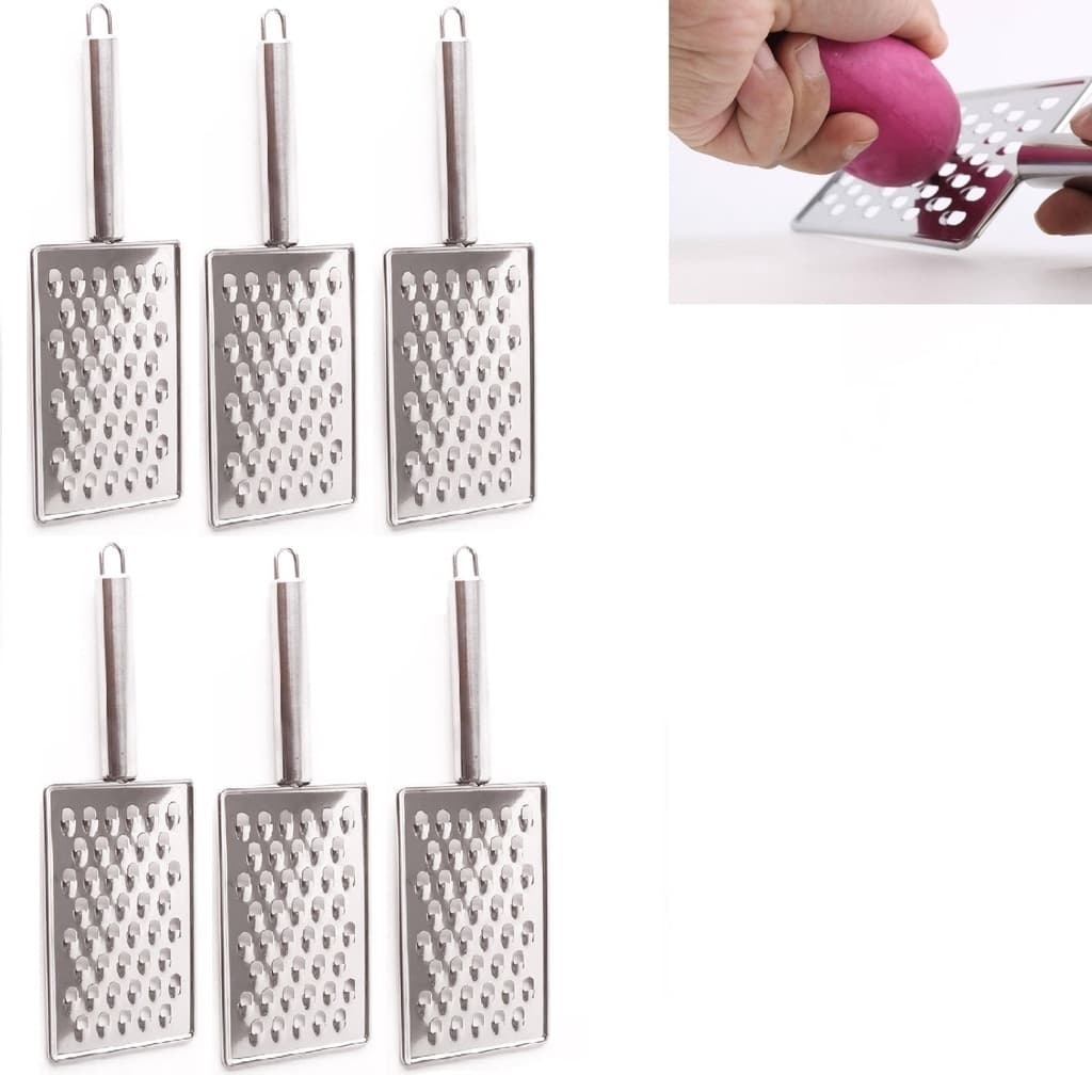 Kit 6 Ralador Cozinha Aço Inox Legumes Queijo Vegetais 26cm