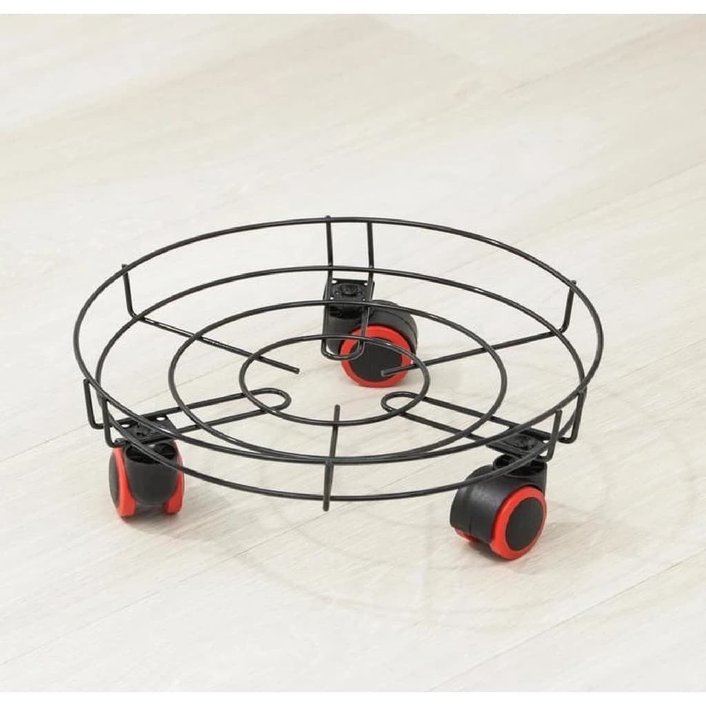 Suporte Botijão Gás e Vaso em Metal Organizador 3 Rodinhas