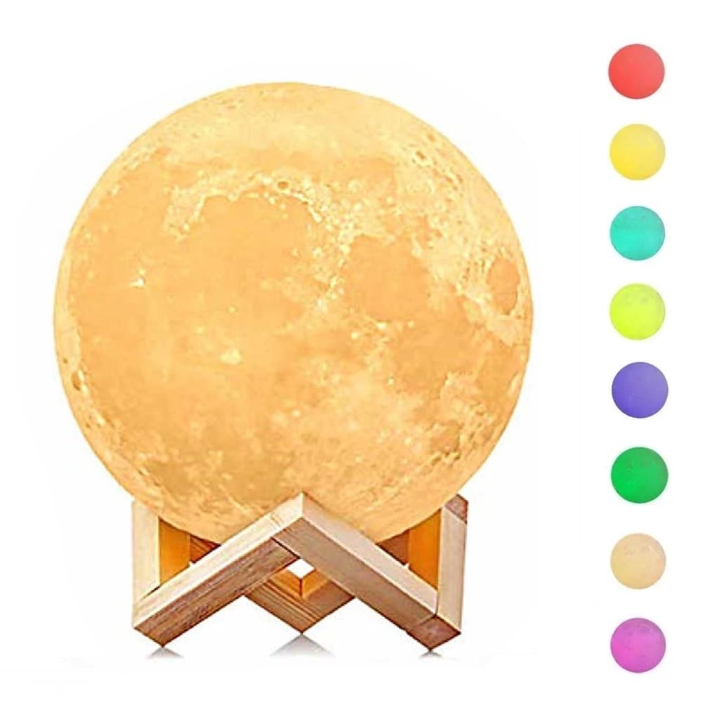 Luminária Lua Cheia 3d Decoração Quarto Abajur Led 7 Cores Your House