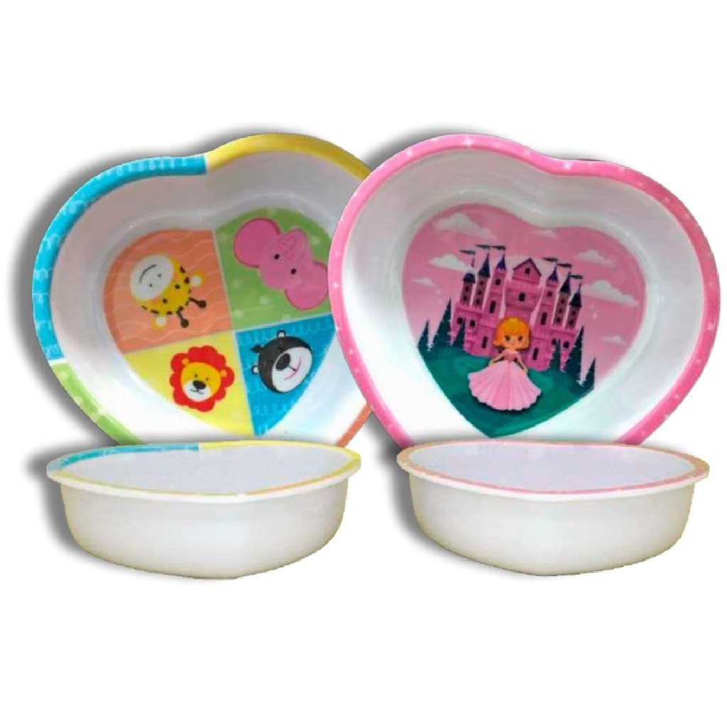 Prato Infantil Tigela Coração Para Meninas 15,5cm Papinha Your House