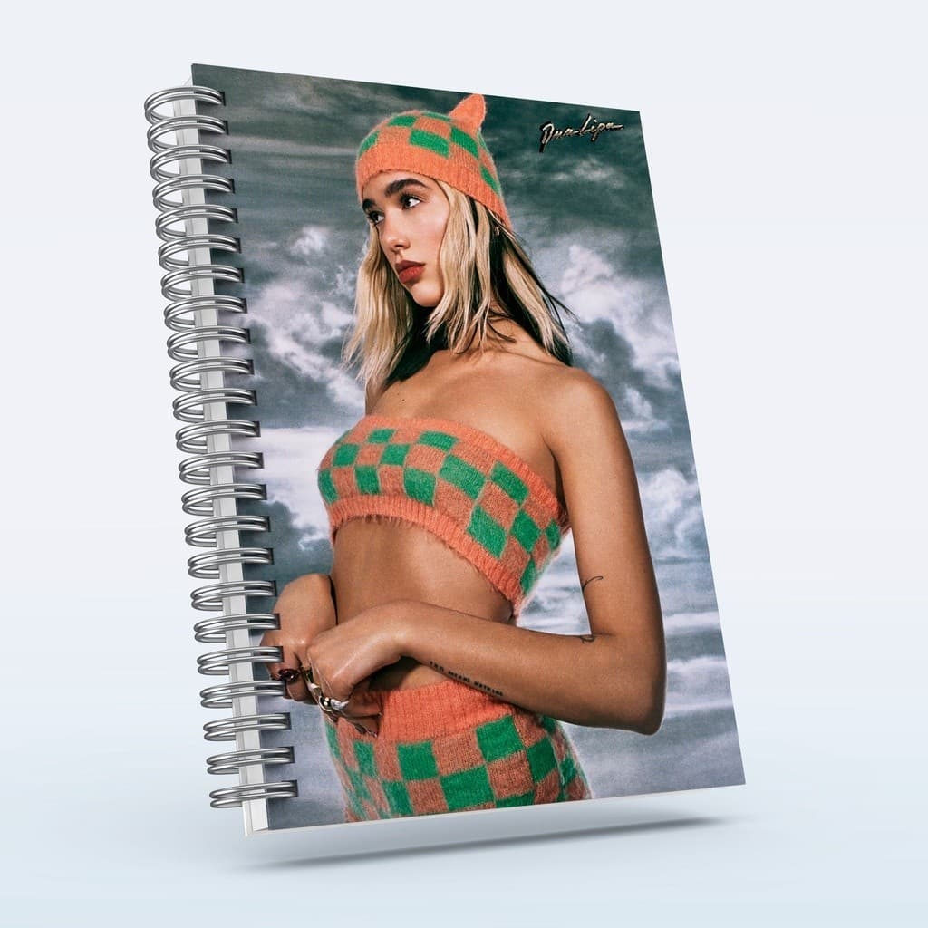 Caderno Dua Lipa com brinde especial  - Future Nostalgia - Capa dura, tamanhos A5 e A6.