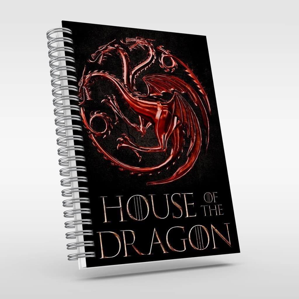 Caderno Targaryen com brinde especial  - House of the Dragon - Capa dura, tamanhos A5 e A6.