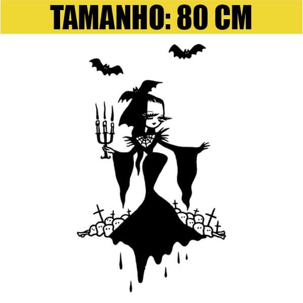 Adesivo Decorativo Parede Porta Geladeira - Bruxa Halloween