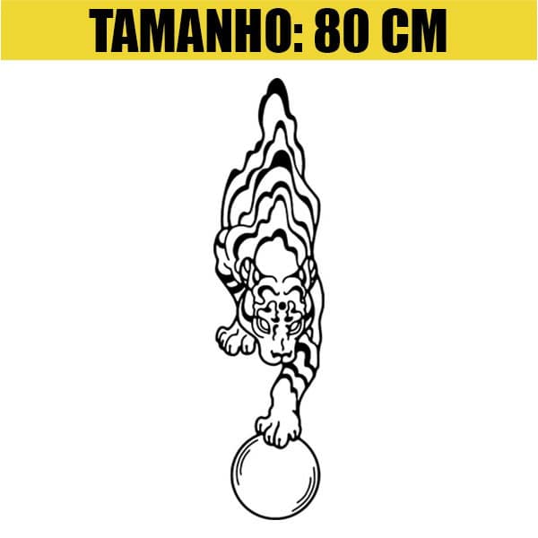 Adesivo Decorativo Parede Porta Geladeira - Tigre de Circo