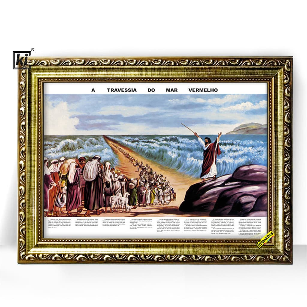 Quadro Moldura Exclusiva Travessia Do Mar Vermelho 47x35cm