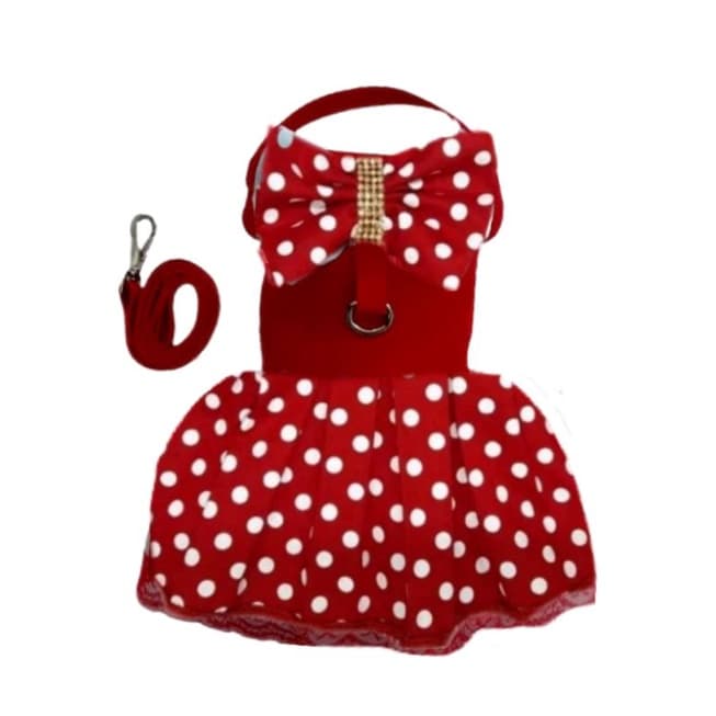 COLEIRA PEITORAL VESTIDO BOLINHA ANOS 80 PET CACHORRO GATO