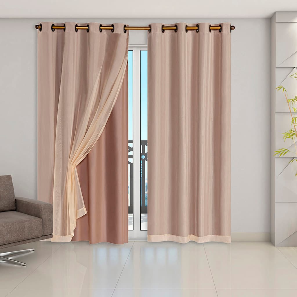 Cortina Blecaute PVC com Tecido Voil 2,80 m x 2,80 m