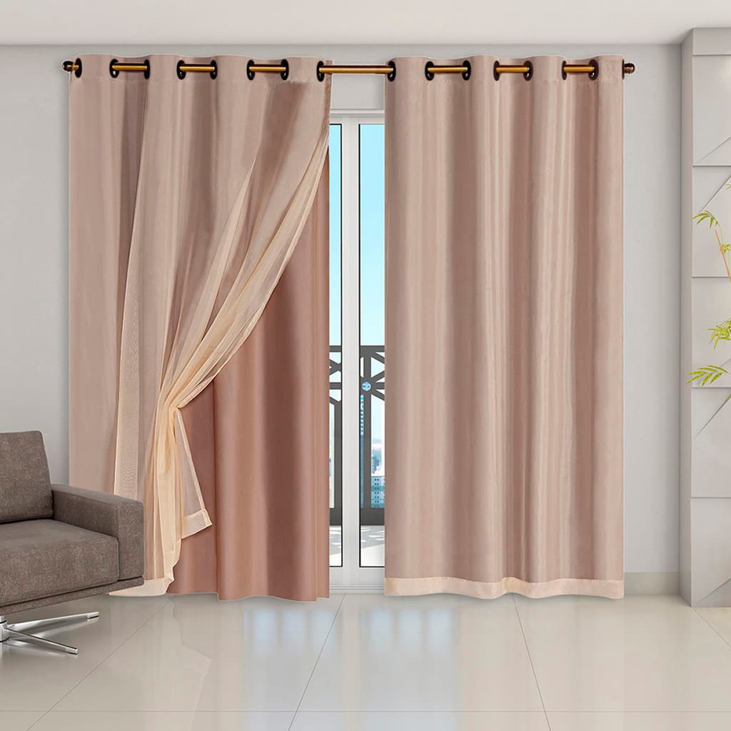 Cortina Blecaute PVC com Tecido Voil 4,20 m x 2,50 m