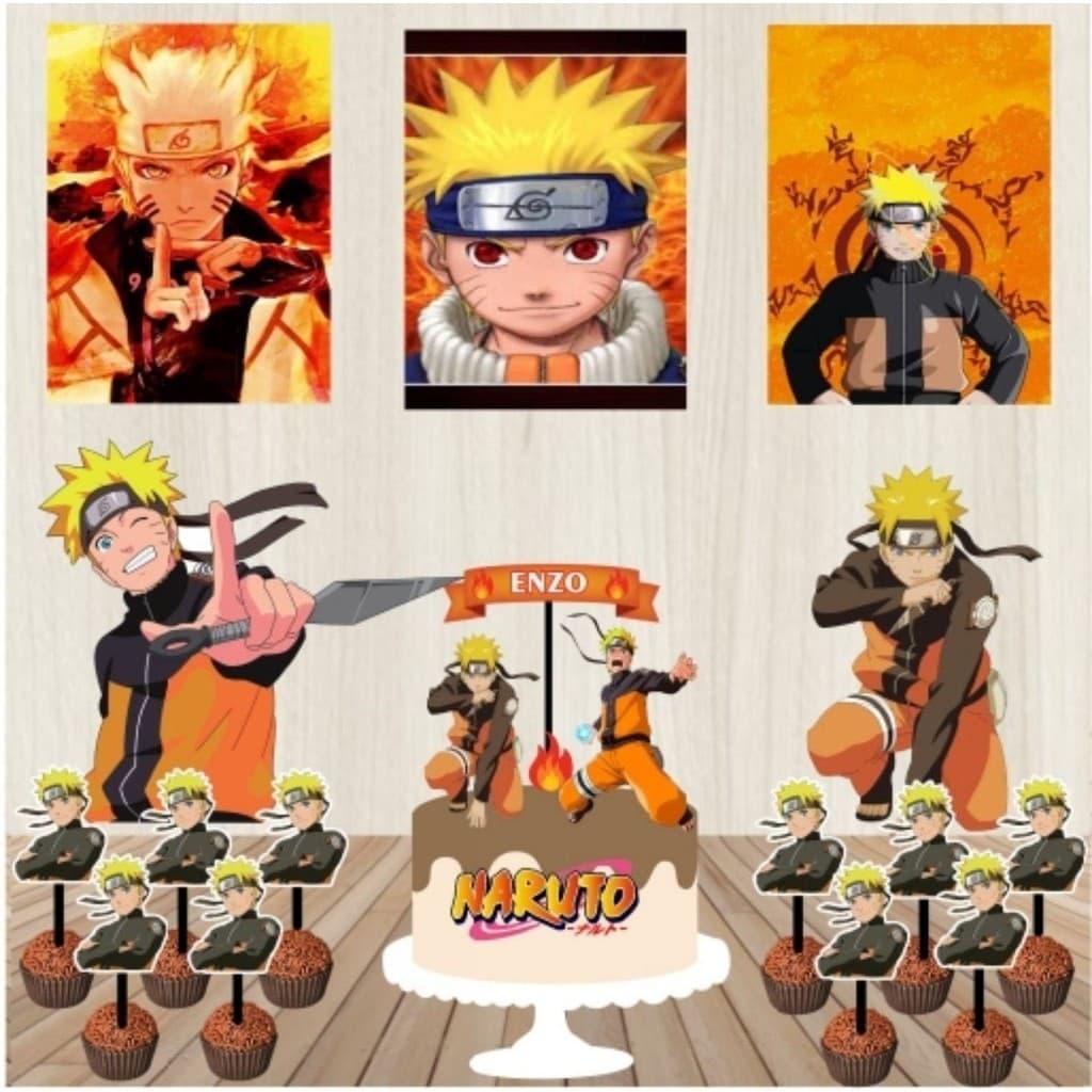 Kit festa em casa só um bolinho Naruto - Fazemos todos os temas