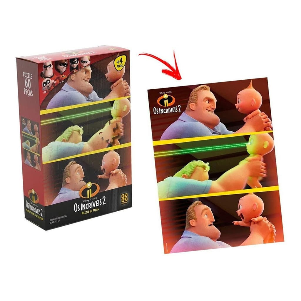 Quebra-cabeça Puzzle 60 Peças Os Incriveis 2 - Grow