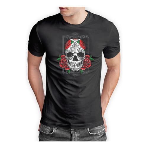Camiseta Caveira Mexicana Lowrider Chicano Santa Muerte