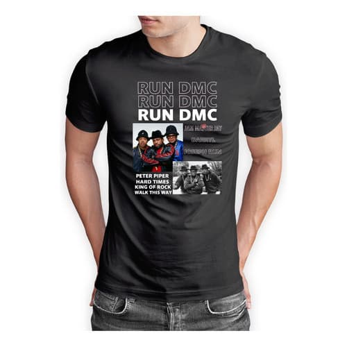 Camiseta Run Dmc Rap Rock Hip Hop Anos 80 Malha Premium Top