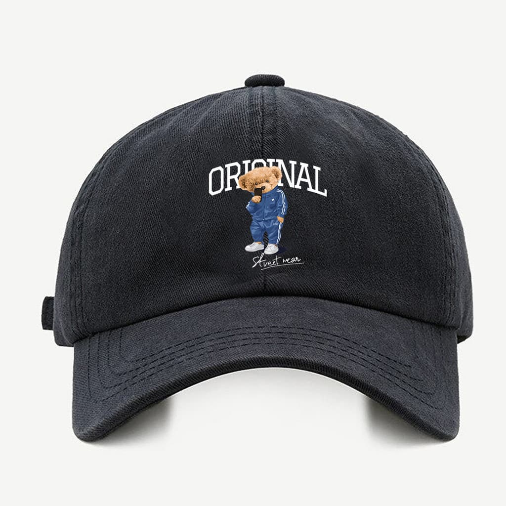 Bone baseball Masculino Bege Preto Branco Original Bear