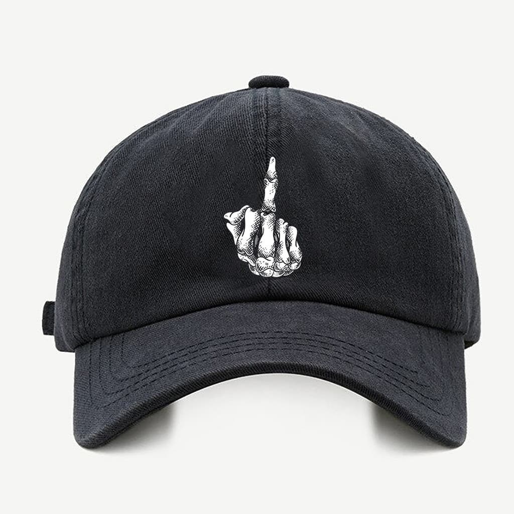Bone baseball Masculino Bege Preto Branco Dedo Meio Fck