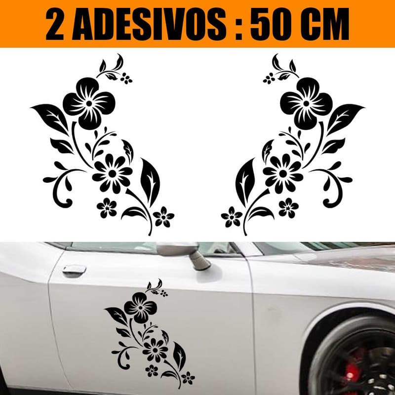 Kit Adesivos Carro Caminhão 2 Lados - Flores De Jardim
