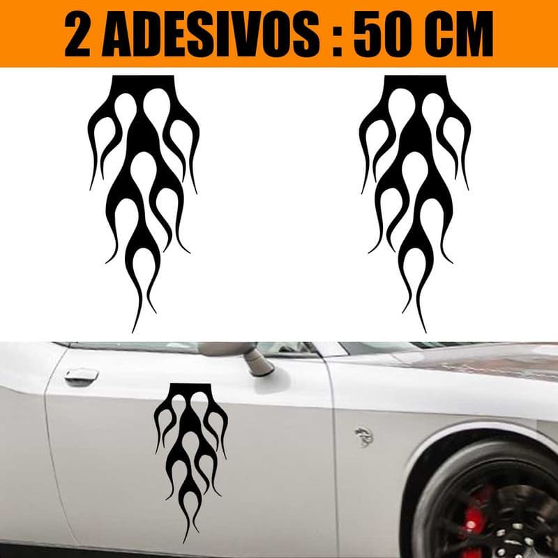 Kit Adesivos Carro Caminhão 2 Lados - Fogo Tribal Art