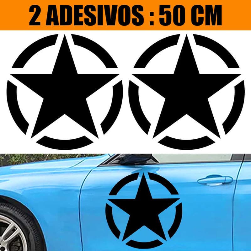 Kit Adesivos Carro Caminhão 2 Lados - Estrela Exercito