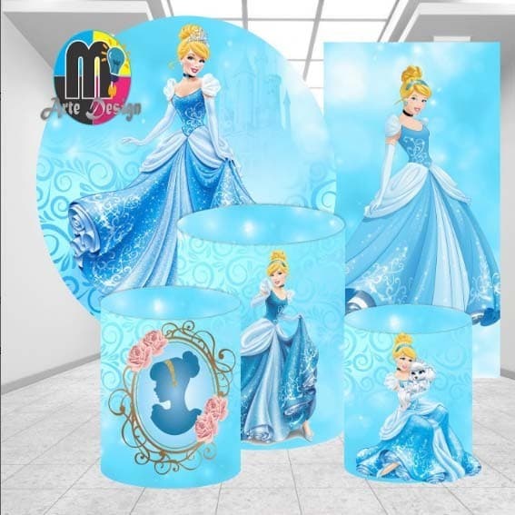 Kit  Capa Painel Cinderela Redondo 150x150cm  / Trio Cilindros / Romano 200x100cm(🚨LEIA A DESCRIÇÃO🚨)