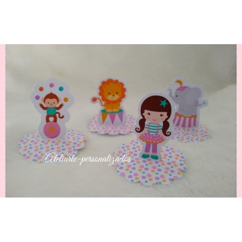Apliques 3d Circo rosa palhaço palhacinha menina