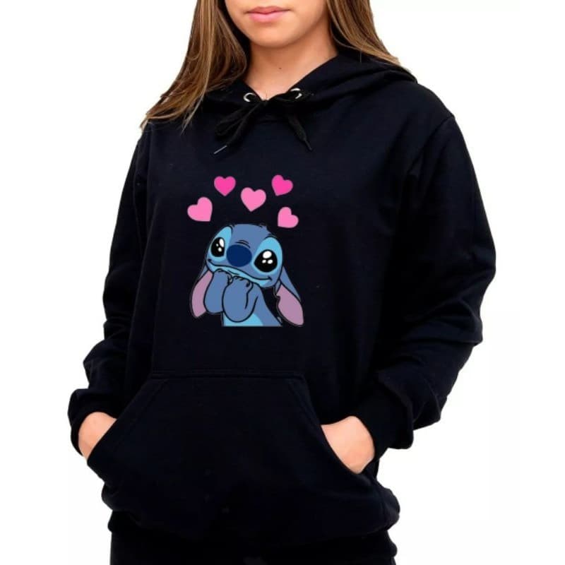Moletom Adulto e Infantil Stitch Flanelado Blusa de Frio Inverno Promoção