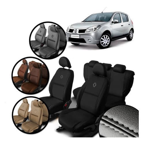 Capa De Banco Couro especifica Renault Sandero 2008/2014