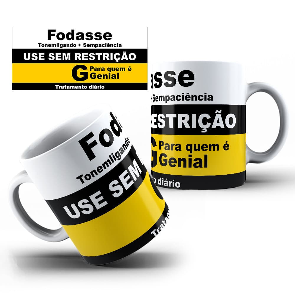 Caneca Xícara Engraçada Rótulo De Remédio Foda-se - OFERTA RELAMPÂGO!