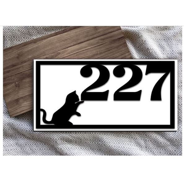 Numeros para casa, residência, placa com número para casa, personalizada,  modelo gatinho 25x15cm