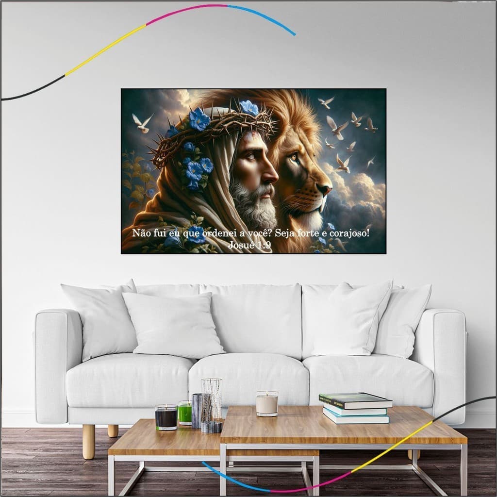 Quadro decorativo Leão de judá, Quadro decorativo Leão,Quadro decorativo religioso,