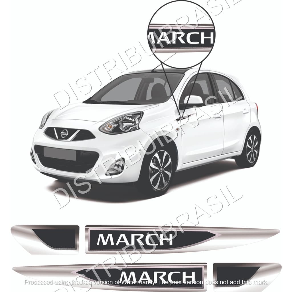 EMBLEMA APLIQUE LATERAL RESINADO NISSAN MARCH