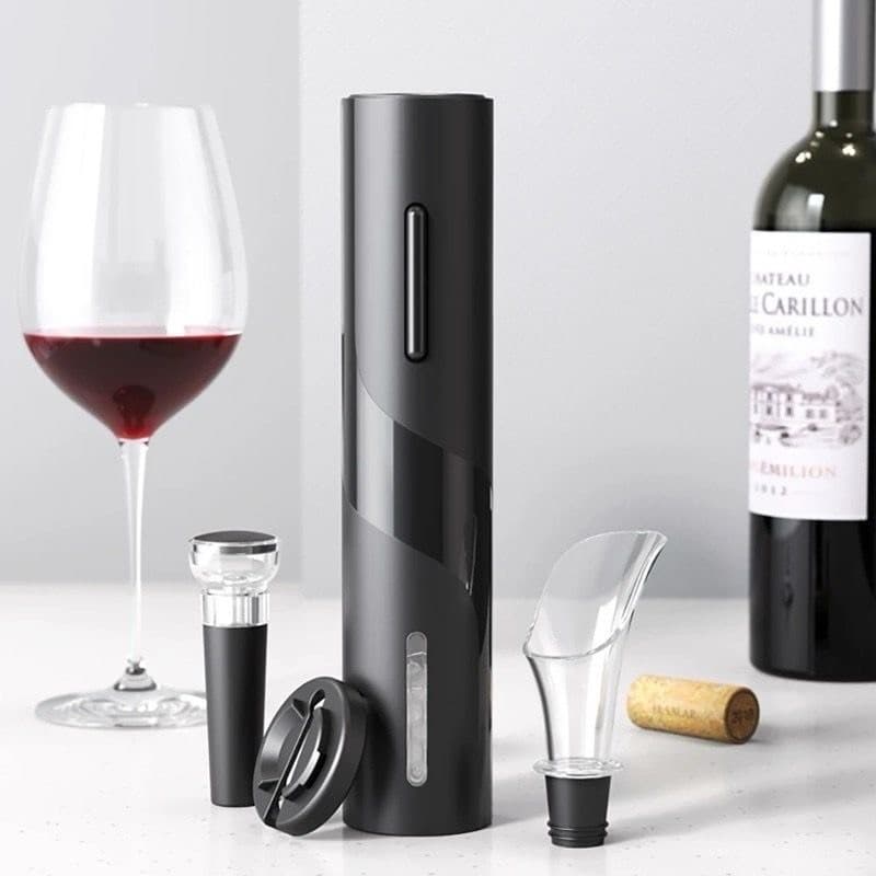 Kit Abridor de Vinhhs Saca Rolhas Elétrico Automático